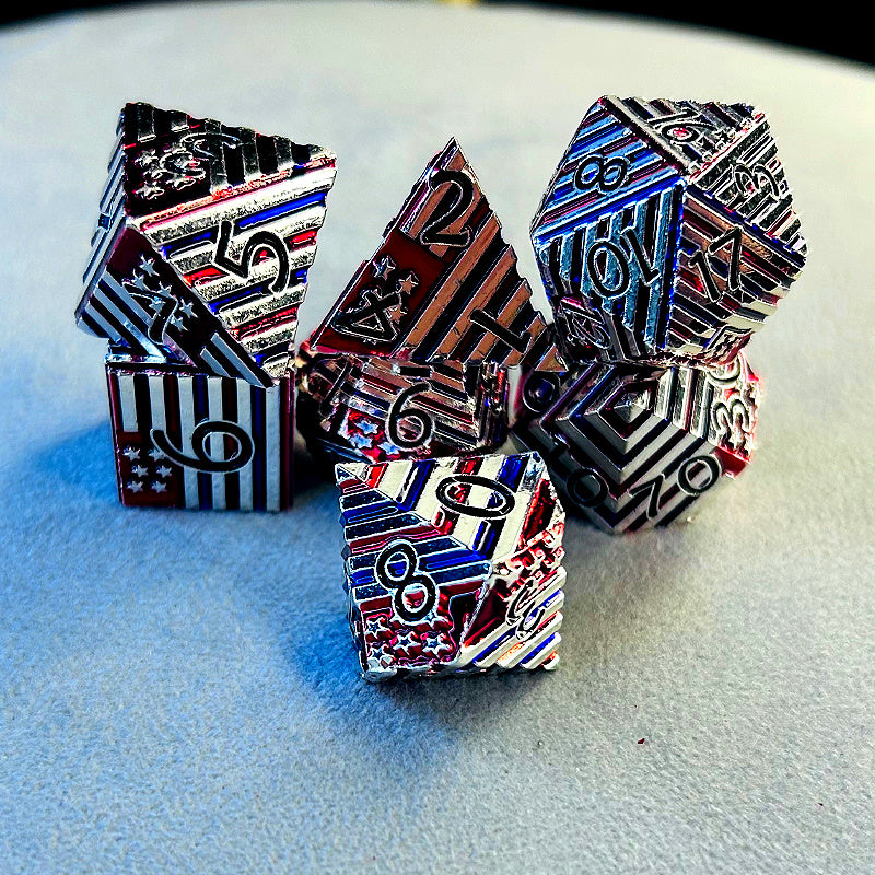 Captain America-American Anime Hero Series 7 piece Metal Dice Set