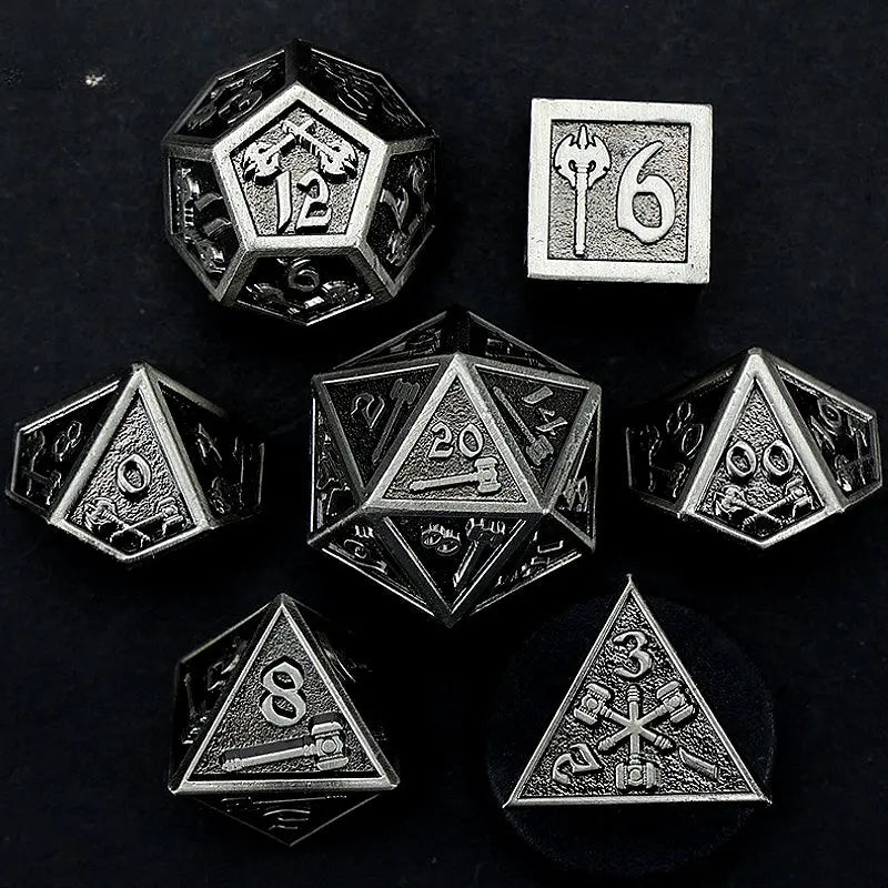 Battle Axe Skills-Holy Warrior Series 7 piece RPG Metal Dice Set Angel Dice