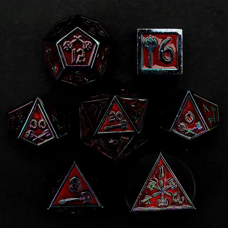 Battle Axe Skills-Holy Warrior Series 7 piece RPG Metal Dice Set Angel Dice