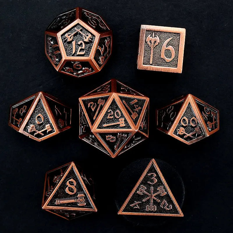 Battle Axe Skills-Holy Warrior Series 7 piece RPG Metal Dice Set Angel Dice