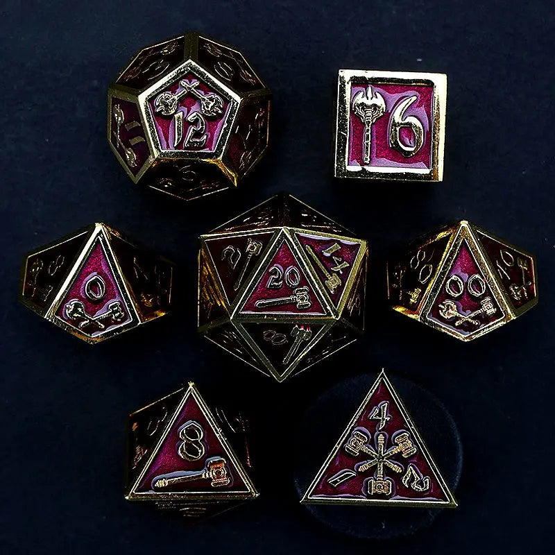 Battle Axe Skills-Holy Warrior Series 7 piece RPG Metal Dice Set Angel Dice