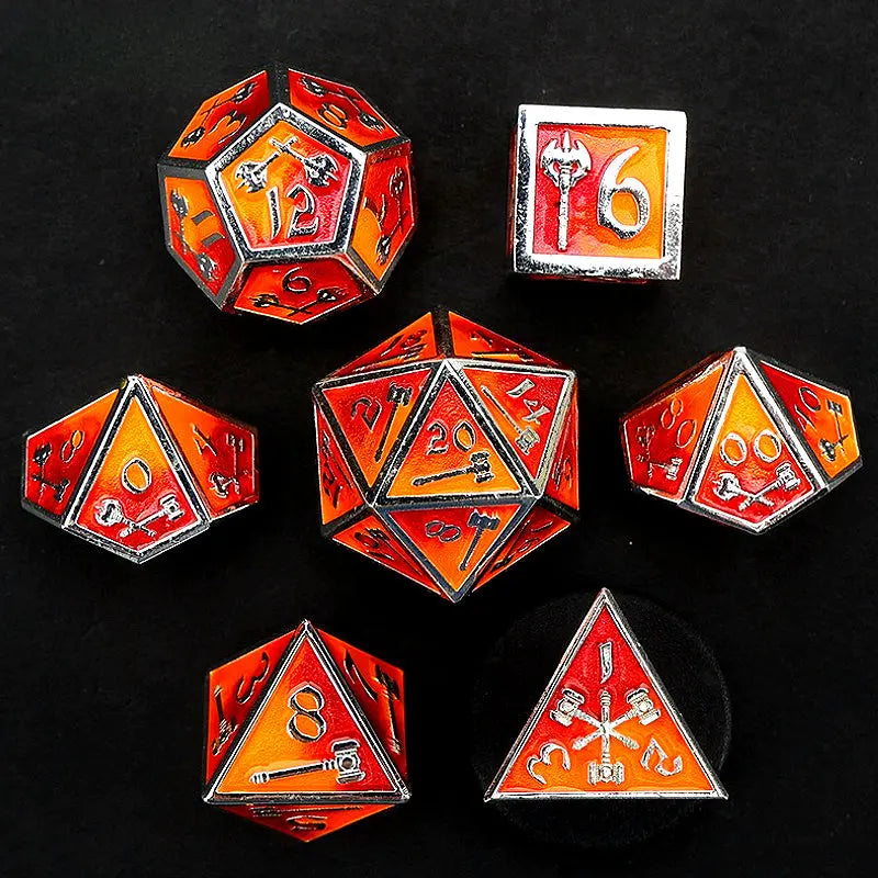 Battle Axe Skills-Holy Warrior Series 7 piece RPG Metal Dice Set Angel Dice