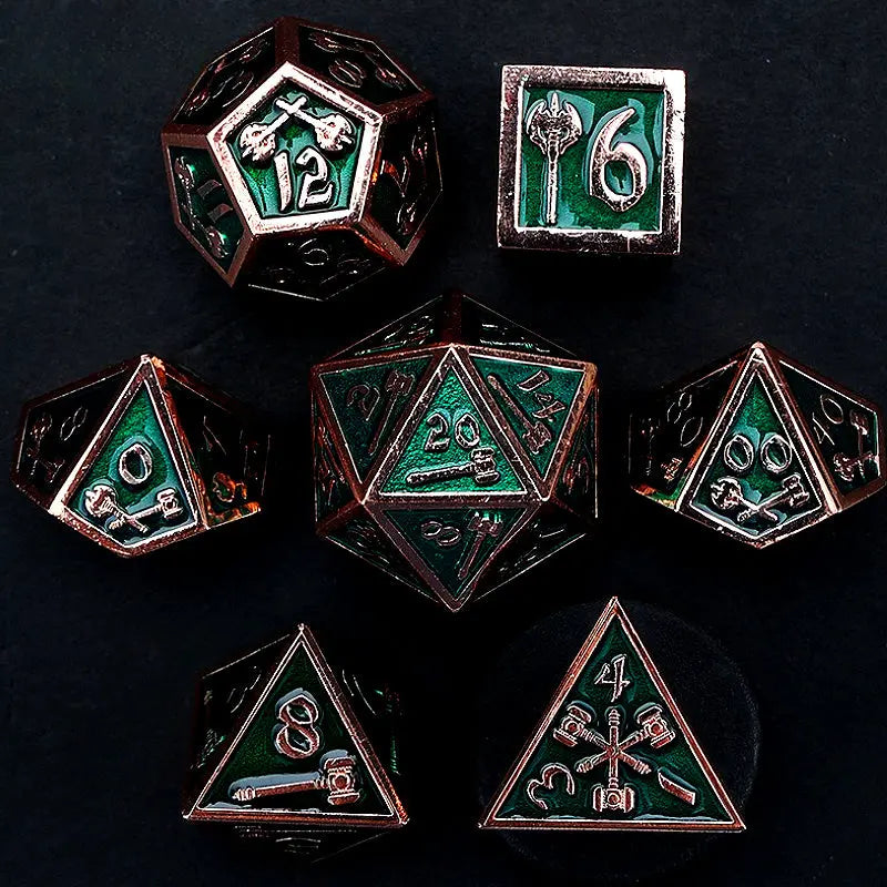 Battle Axe Skills-Holy Warrior Series 7 piece RPG Metal Dice Set Angel Dice