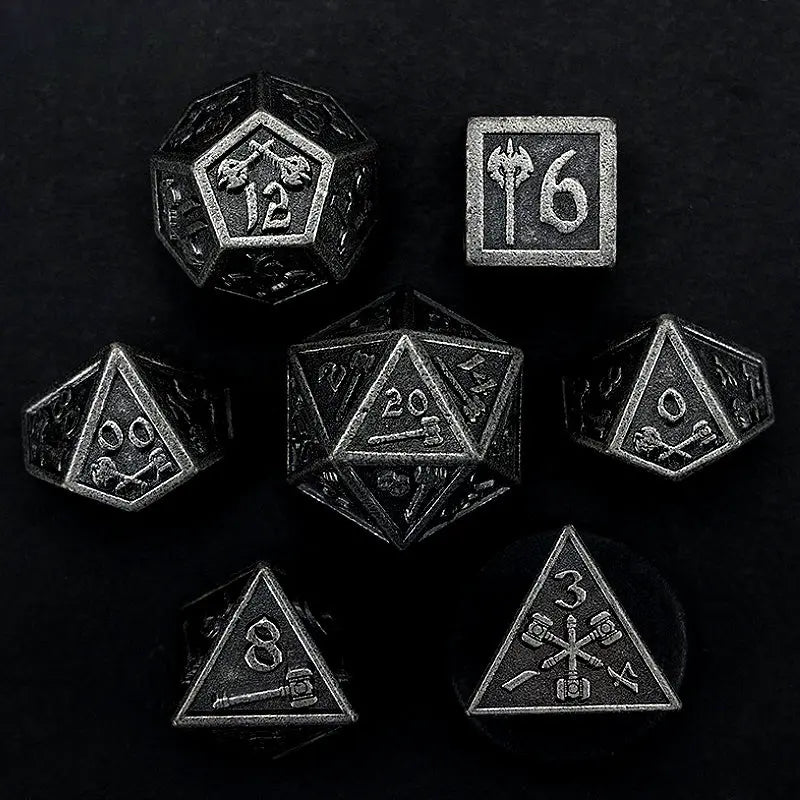 Battle Axe Skills-Holy Warrior Series 7 piece RPG Metal Dice Set Angel Dice