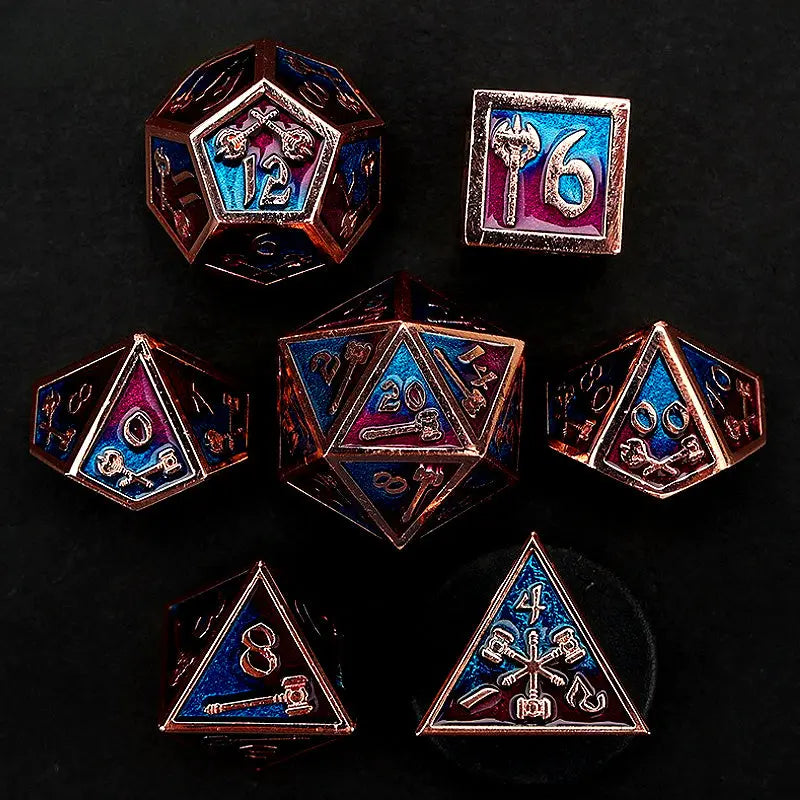 Battle Axe Skills-Holy Warrior Series 7 piece RPG Metal Dice Set Angel Dice