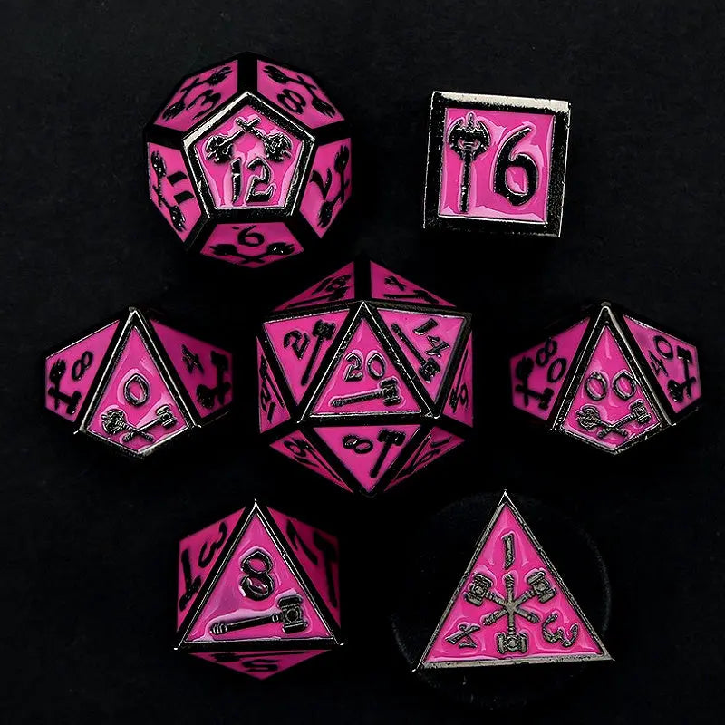 Battle Axe Skills-Holy Warrior Series 7 piece RPG Metal Dice Set Angel Dice