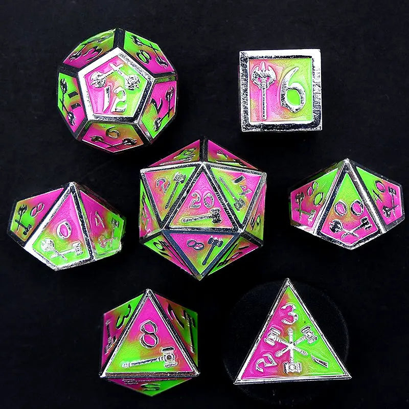 Battle Axe Skills-Holy Warrior Series 7 piece RPG Metal Dice Set Angel Dice