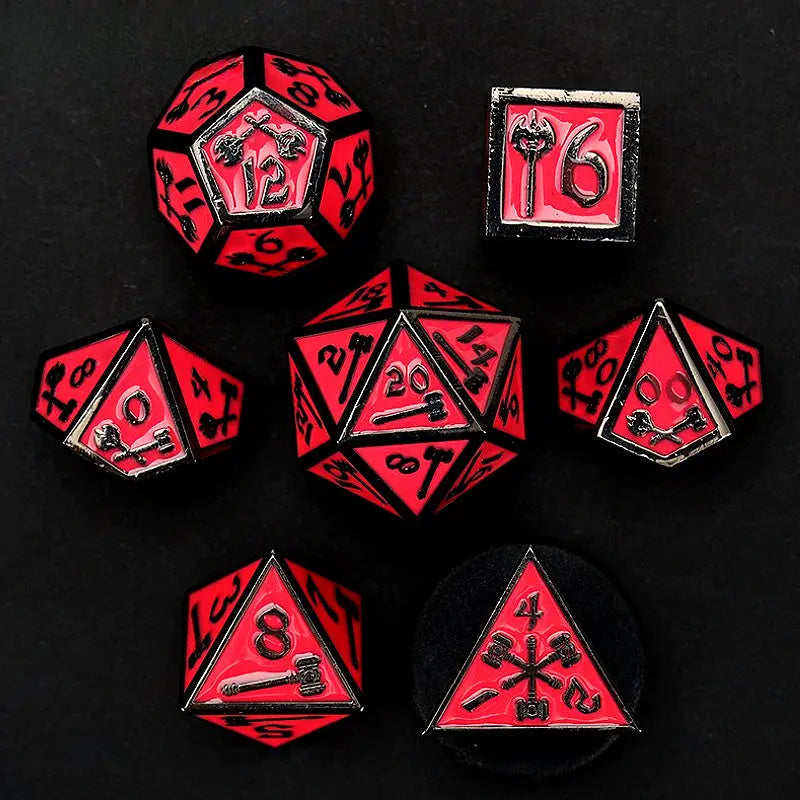 Battle Axe Skills-Holy Warrior Series 7 piece RPG Metal Dice Set Angel Dice