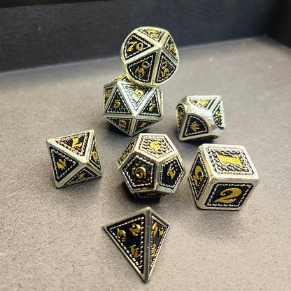 Battle Magic - Mystic Warrior Series 7 Piece RPG Metal Dice Set Angle Dice