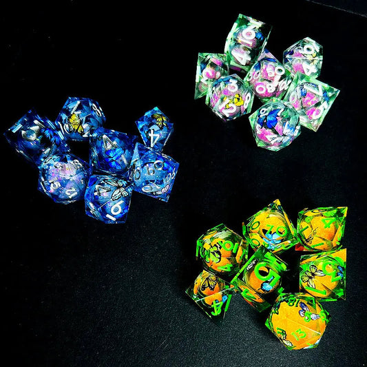 Control the Quicksand - Elven Mage Series Sand Elves Exclusive 7 piece RPG Dice Set Angle Dice