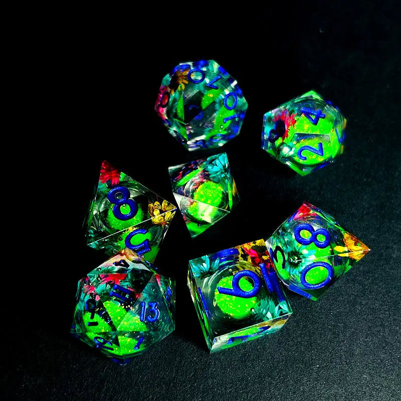 Control the Quicksand - Elven Mage Series Sand Elves Exclusive 7 piece RPG Dice Set Angle Dice