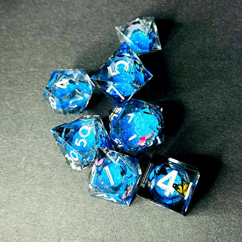 Control the Quicksand - Elven Mage Series Sand Elves Exclusive 7 piece RPG Dice Set Angle Dice