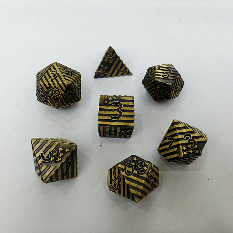 Energy Element Absorption-Elemental Man Series 7 Piece Metal Dice Set