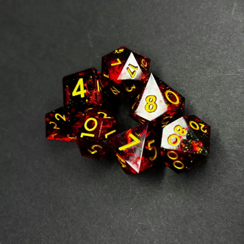 Death Spells-Dark Wizard Dual Elements Series 7 Piece RPG Dice Set Angle Dice