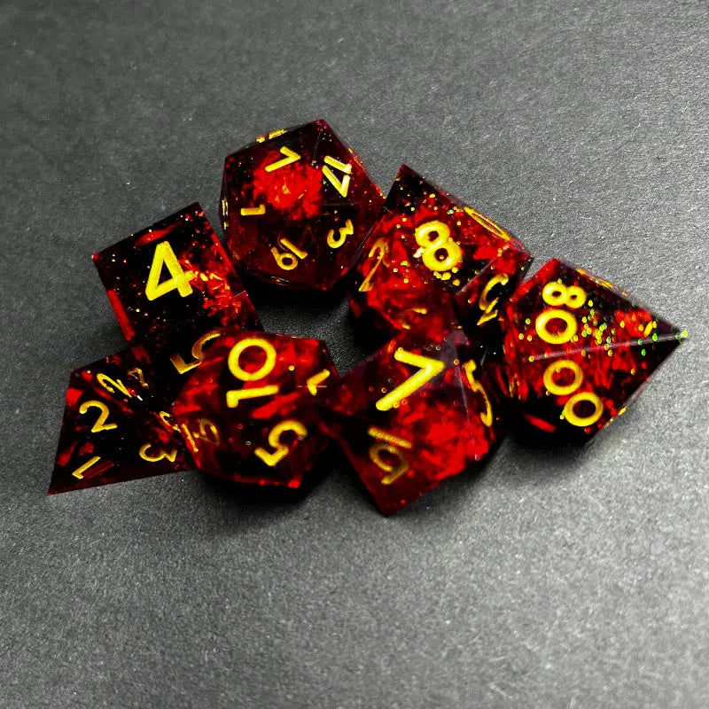 Death Spells-Dark Wizard Dual Elements Series 7 Piece RPG Dice Set Angle Dice