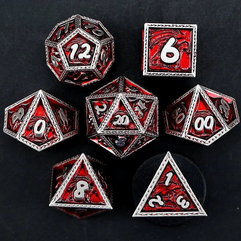 Elemental Dragon Power-Dragon Ranger Series 7 piece RPG Metal Dice Set Angel Dice