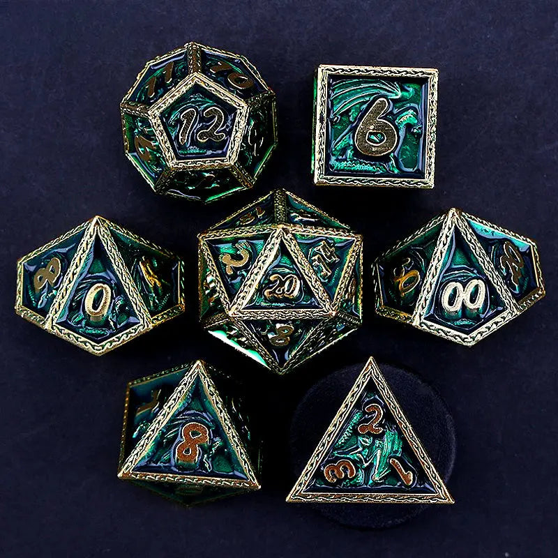 Elemental Dragon Power-Dragon Ranger Series 7 piece RPG Metal Dice Set Angel Dice