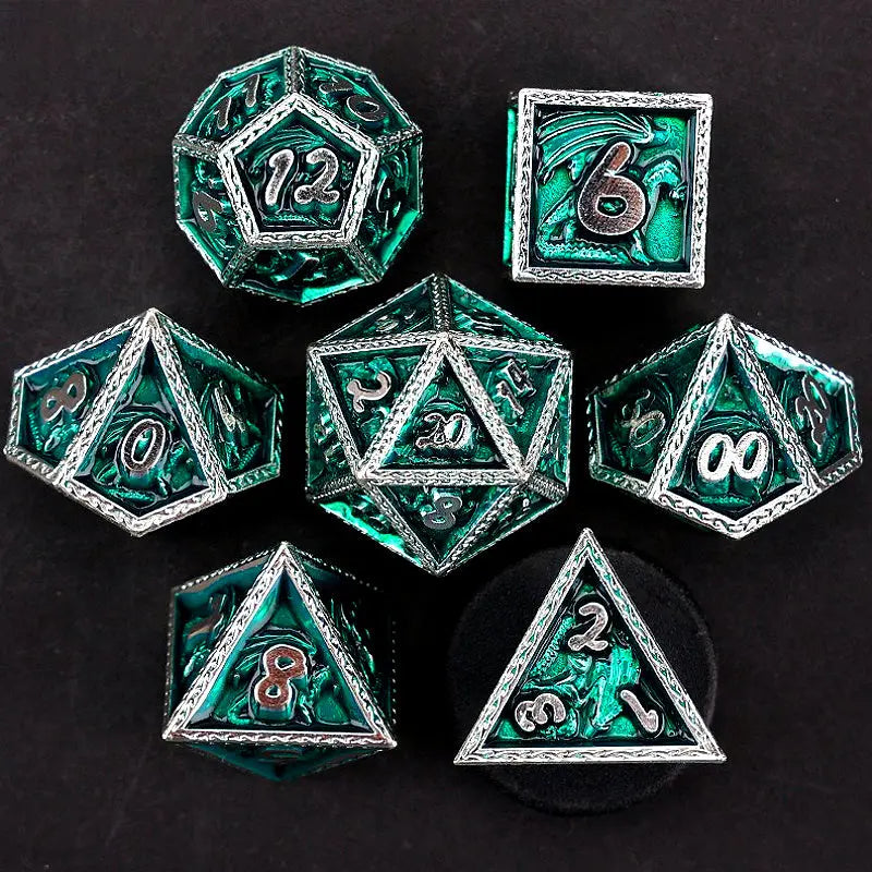 Elemental Dragon Power-Dragon Ranger Series 7 piece RPG Metal Dice Set Angel Dice