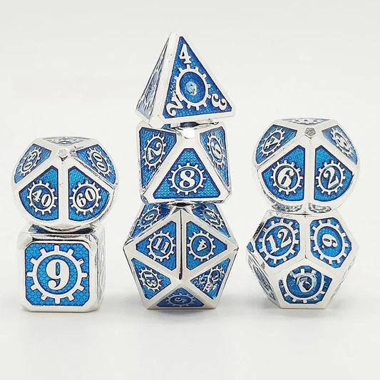 Elemental Energy Ball-Mechanic Mage Series 7 piece RPG Metal Dice Set Angle Dice