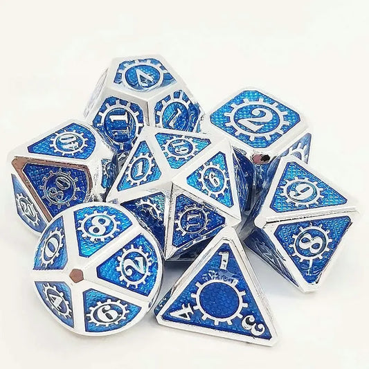 Elemental Energy Ball-Mechanic Mage Series 7 piece RPG Metal Dice Set Angle Dice