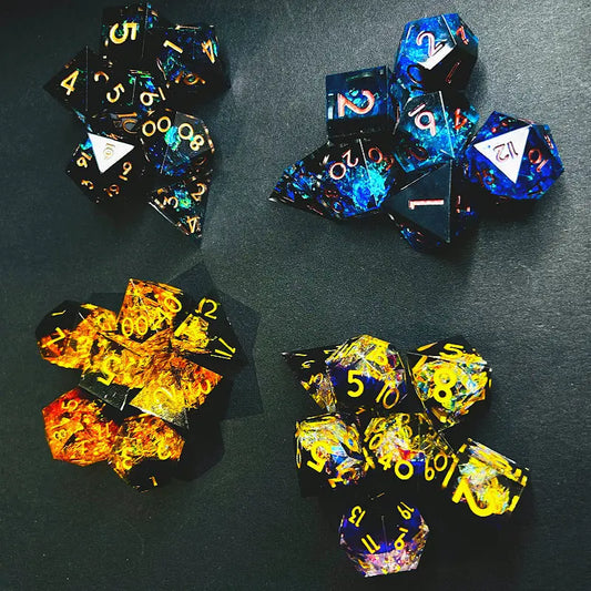 Multi element Attack-Dual Element Wizard Series 7 piece RPG Dice Set Angle Dice