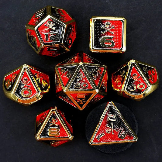 Necromancer Skeleton Spells-Necromancer Series 7 Piece RPG Metal Dice Set - AngleDice