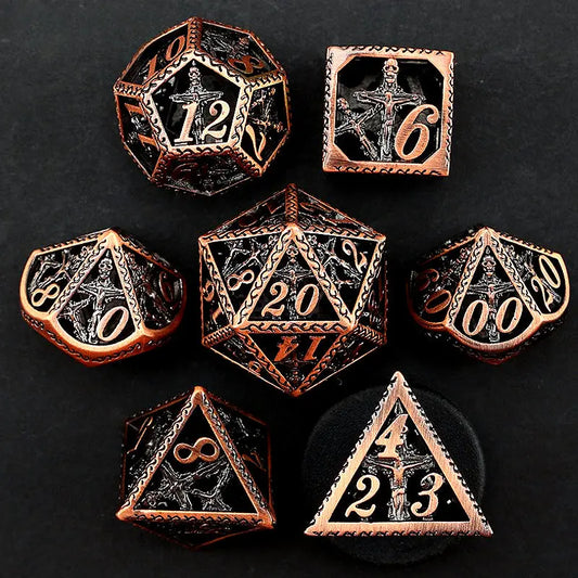 Power of the Cross - Priest Series 7-piece Metal Hollow Dice Set - AngleDice