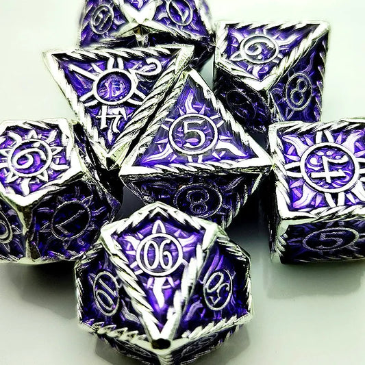 The power of music-Bard Series 7 piece RPG Metal Dice Set - AngleDice