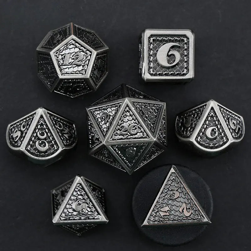 Arrow of Magic Elements - Mystic Warrior Series 7 piece RPG Metal Dice Set - AngleDice - 