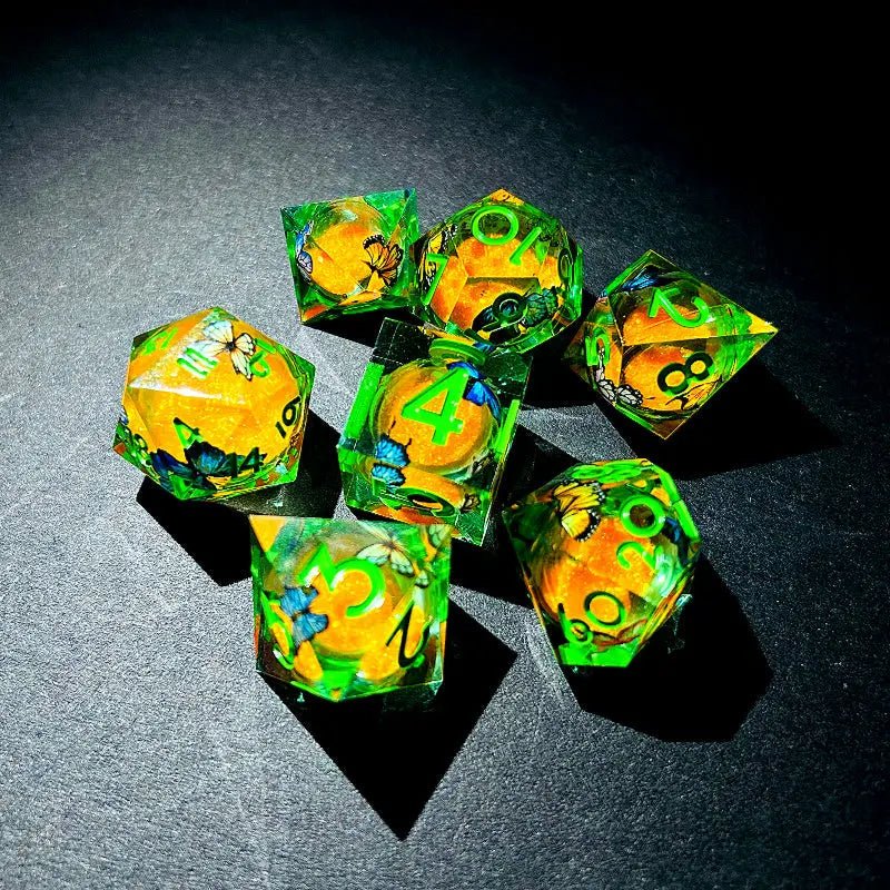 Control the Quicksand - Elven Mage Series Sand Elves Exclusive 7 piece RPG Dice Set - AngleDice - 