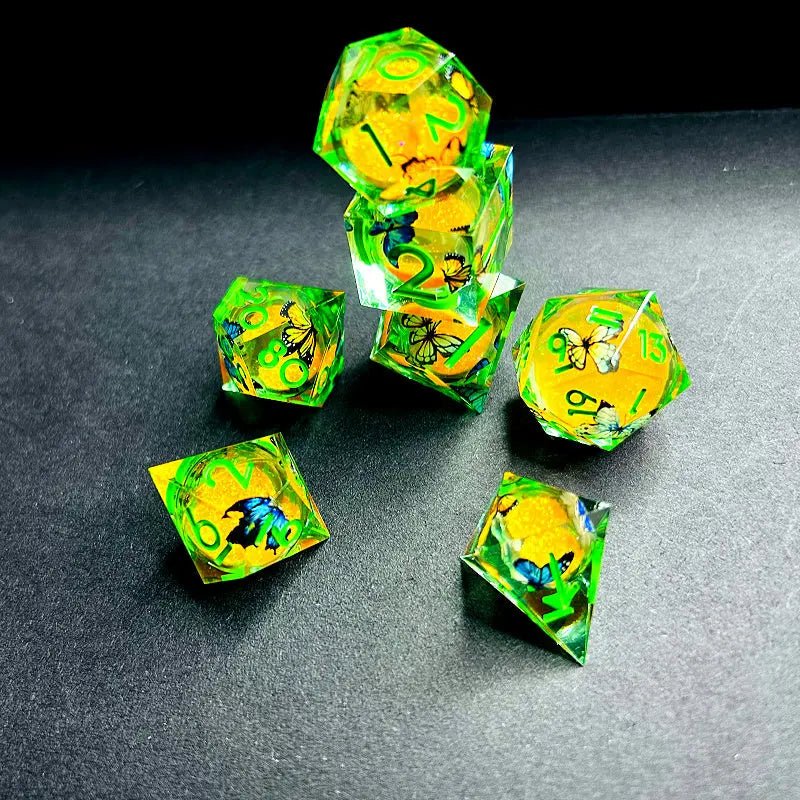 Control the Quicksand - Elven Mage Series Sand Elves Exclusive 7 piece RPG Dice Set - AngleDice - 