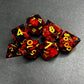 Death Spells - Dark Wizard Dual Elements Series 7 Piece RPG Dice Set - AngleDice - 