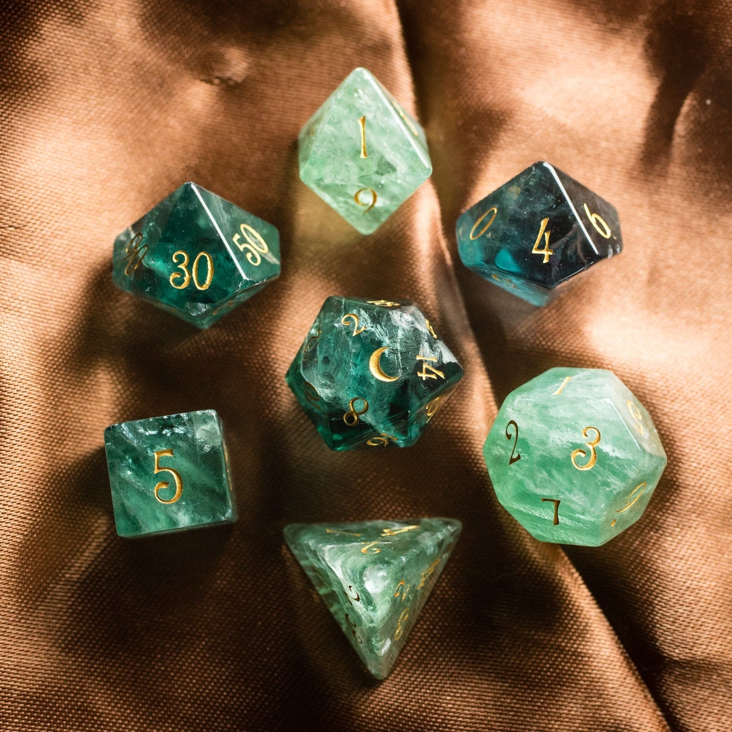 Deep Freeze - Mage Collection 7 Piece Gemstone Dice Set - AngleDice - LYS