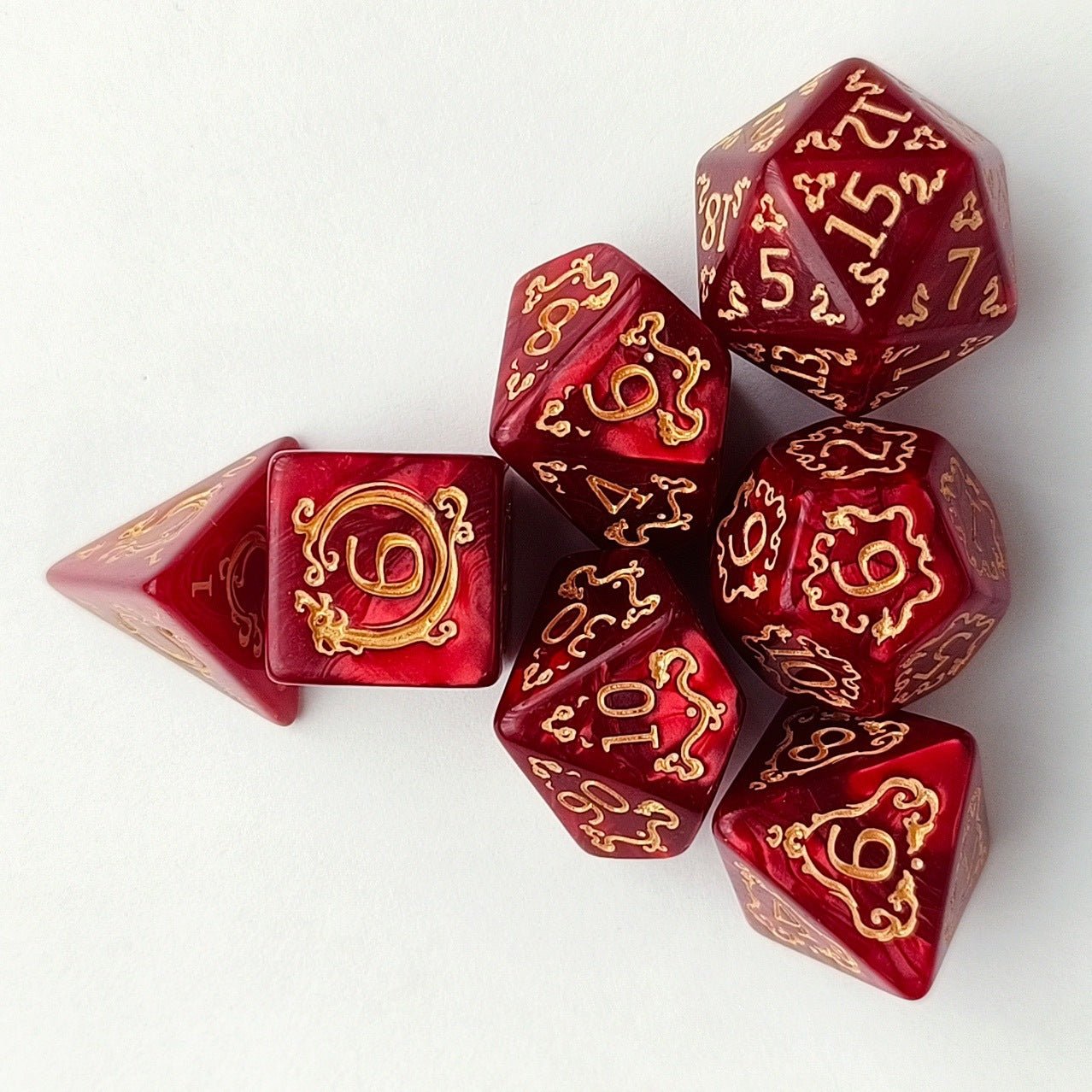 Dragon Power - Dragon Warlock Series 7 piece resin dice set - AngleDice - 