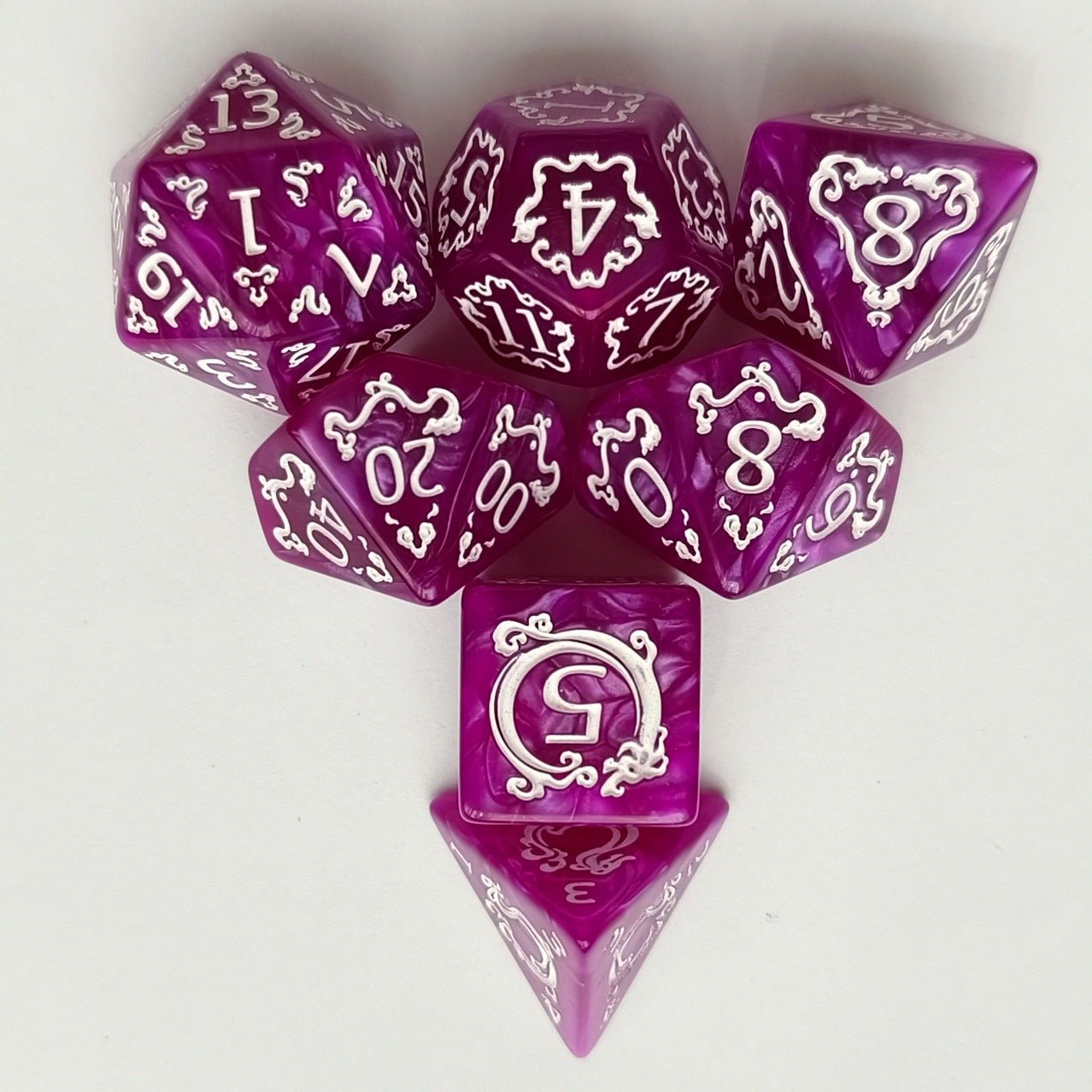 Dragon Power - Dragon Warlock Series 7 piece resin dice set - AngleDice - 