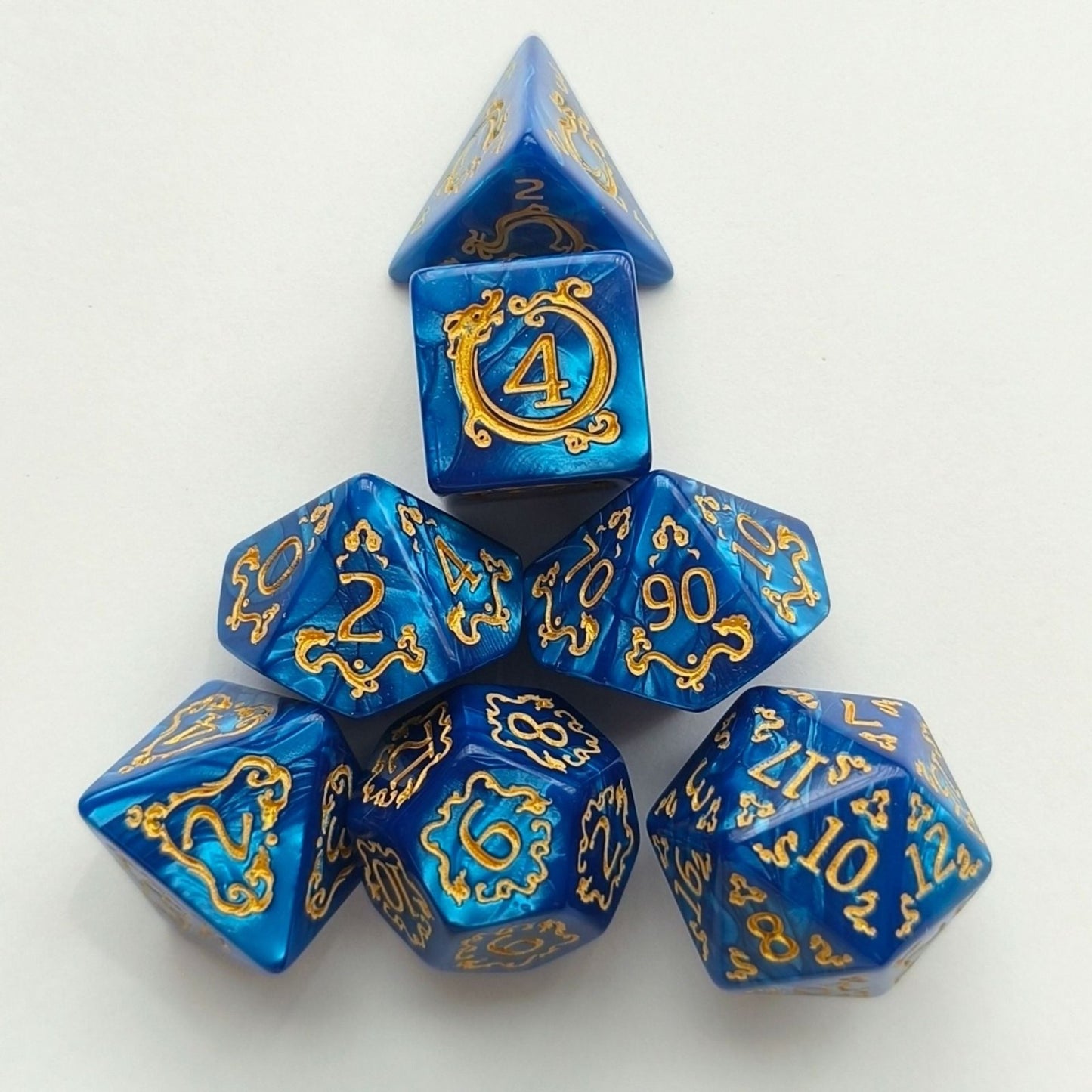 Dragon Power - Dragon Warlock Series 7 piece resin dice set - AngleDice - 