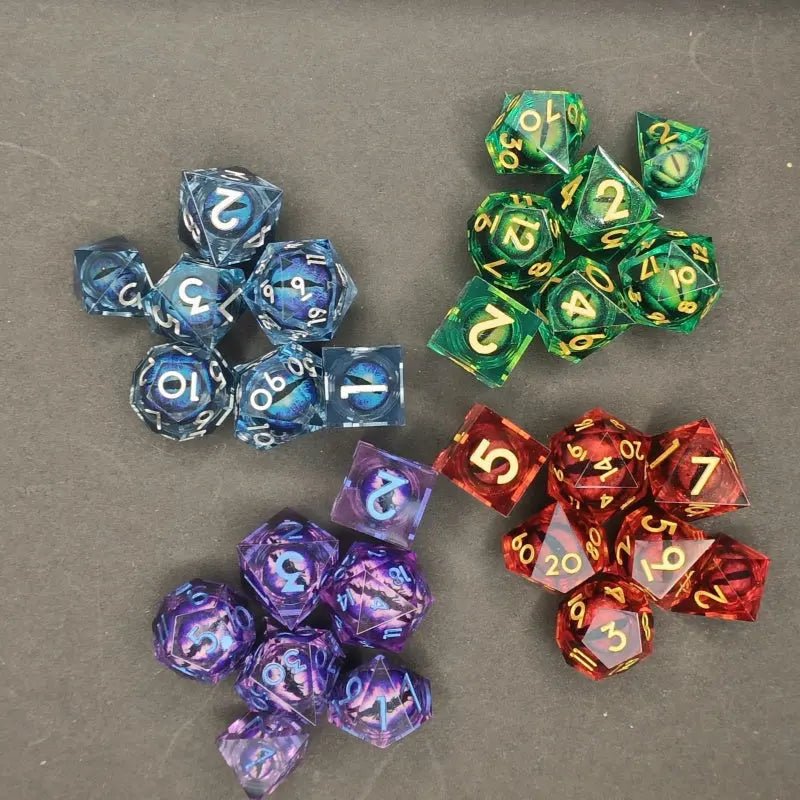 Elemental Eye - Dragon Mage Eye Exclusive Elemental Skills 7 Piece RPG Dice Set - AngleDice - 