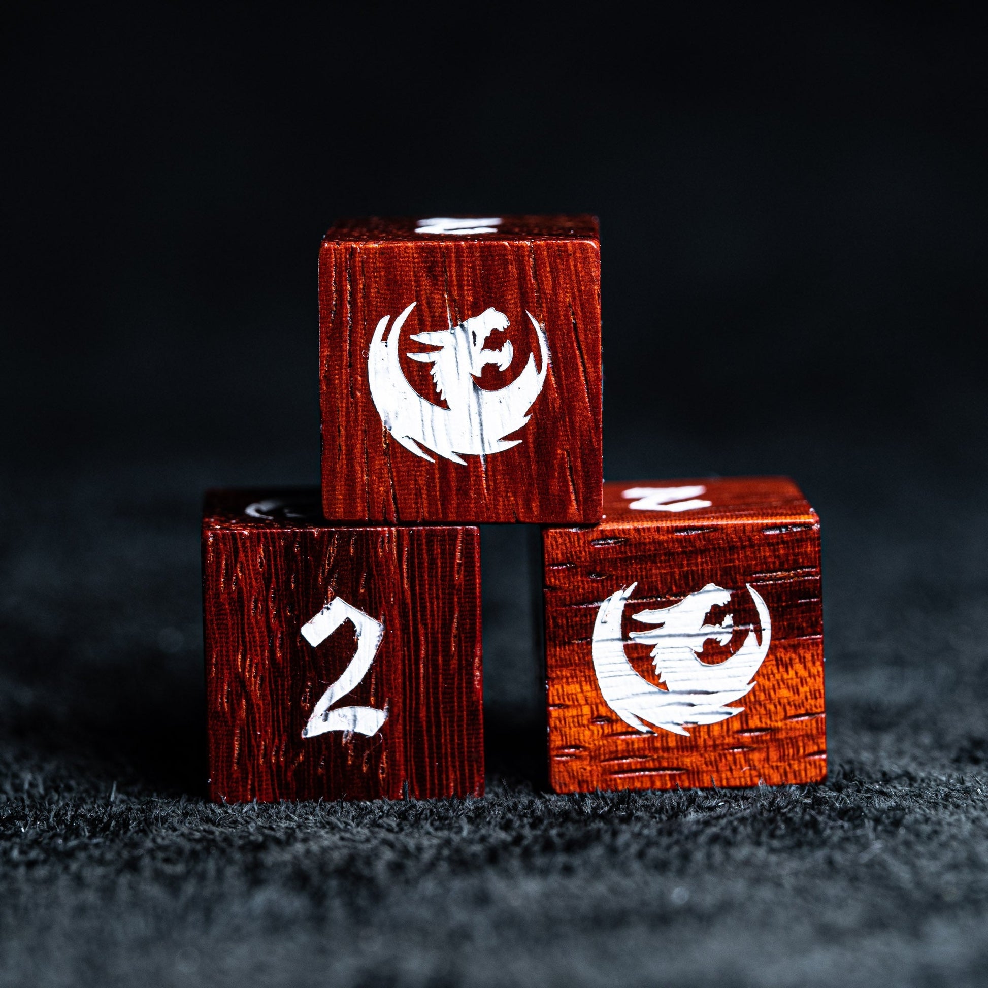 Hot Blooded Fury - Martial Monk Series 7 Piece Wooden Dice Set - AngleDice - RTMB6