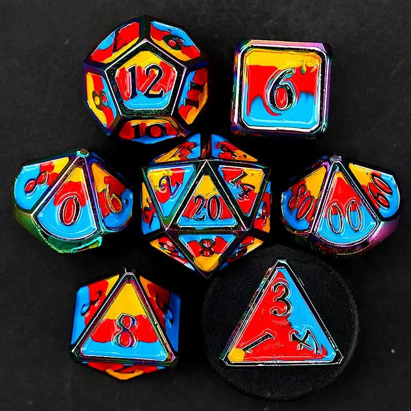 Magic Elf - Elf Warlock Series 7 piece RPG Metal Dice Set - AngleDice - 