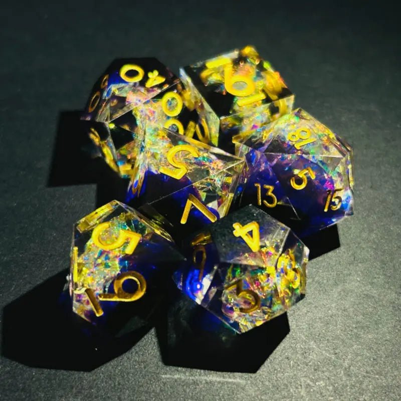 Multi element Attack - Dual Element Wizard Series 7 piece RPG Dice Set - AngleDice - 