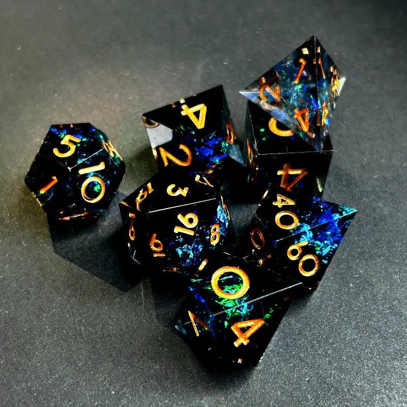 Multi element Attack - Dual Element Wizard Series 7 piece RPG Dice Set - AngleDice - 