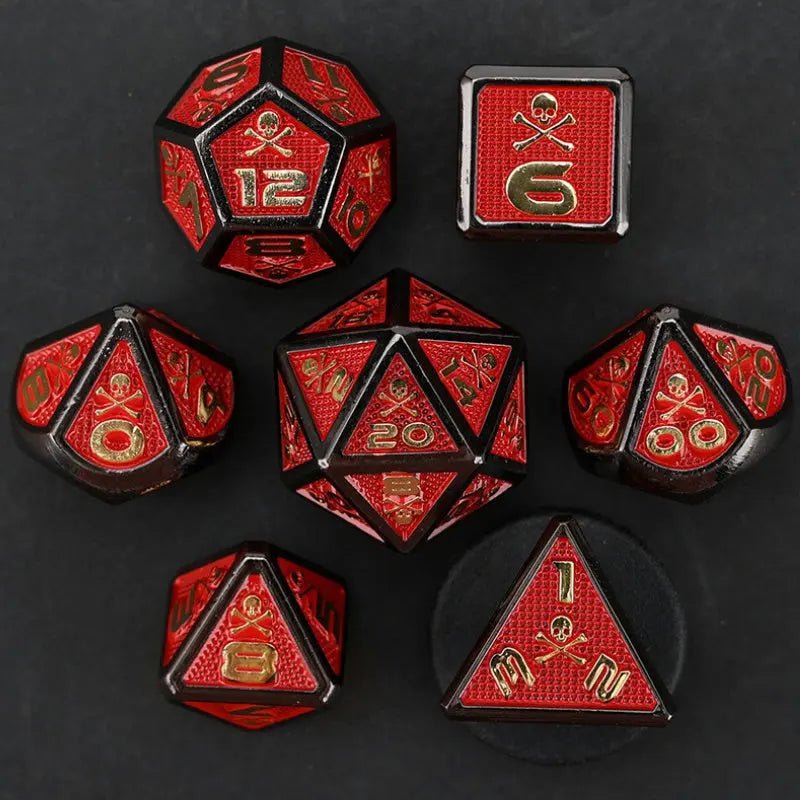 Necromancer Skeleton Spells - Necromancer Series 7 Piece RPG Metal Dice Set - AngleDice - 