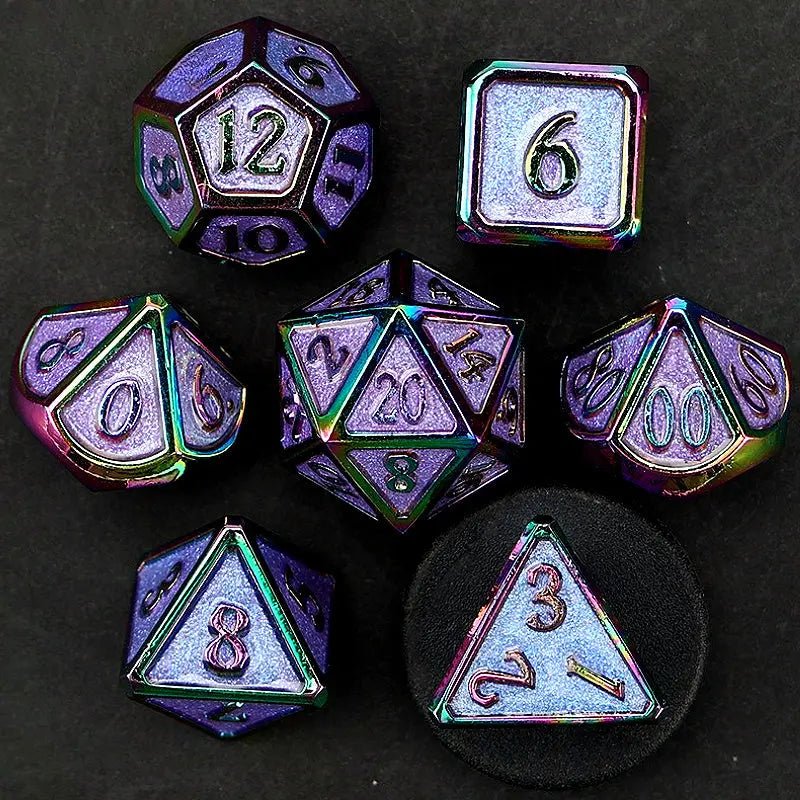 Power of Faith in the Gods - Priest Series 7 piece Metal Dice Set - AngleDice - 