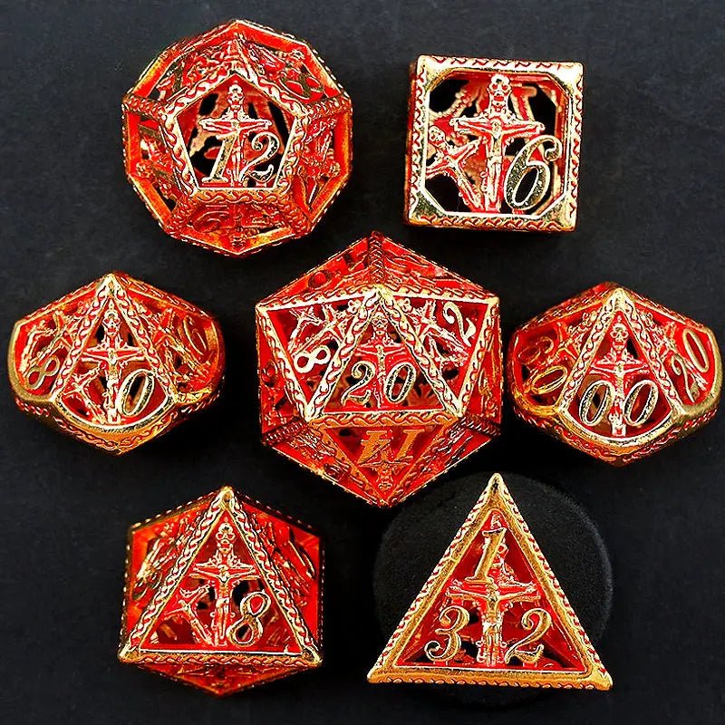 Power of the Cross - Priest Series 7 - piece Metal Hollow Dice Set - AngleDice - 