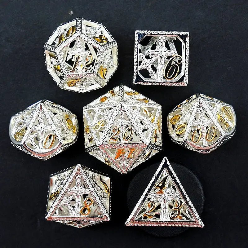 Power of the Cross - Priest Series 7 - piece Metal Hollow Dice Set - AngleDice - 