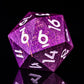 Purple Flame Storm - Mage Series 7 Piece Wooden Dice Set - AngleDice - 