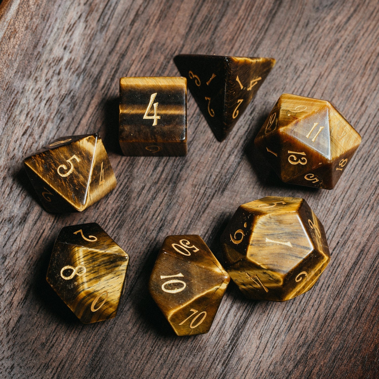 Sandstorm Strike - Warrior Series 7 Piece Gemstone Dice Set - AngleDice - HHY - 1