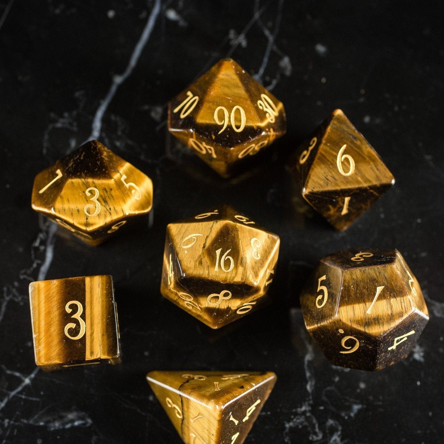 Sandstorm Strike - Warrior Series 7 Piece Gemstone Dice Set - AngleDice - HHY - 1