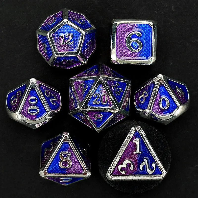 Single/Dual Elemental Air Combat Skills - Monk Series 7 Piece RPG Metal Dice Set - AngleDice - 