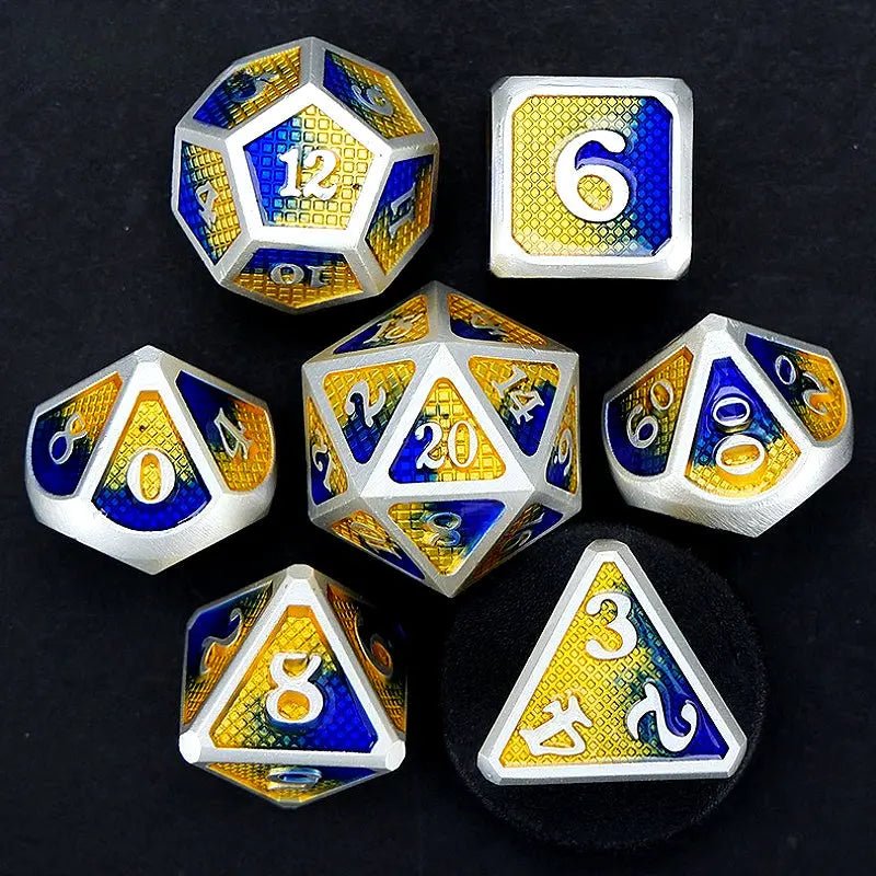 Single/Dual Elemental Air Combat Skills - Monk Series 7 Piece RPG Metal Dice Set - AngleDice - 